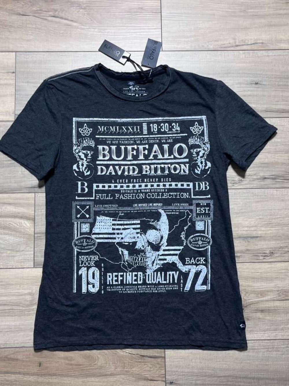 Buffalo David Bitton Men's Graphic Short Sleeve T-Shirt Size‎ Small Black